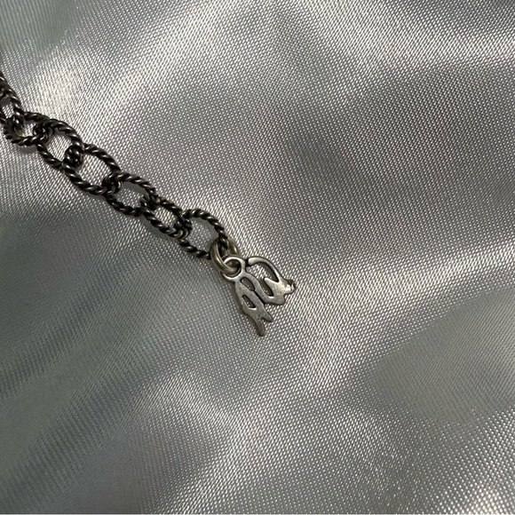 Sterling Silver Squash Blossom Necklace with Turquoise, Signed AW - Picture 12 of 13